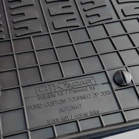 ΜΑΡΚΕ ΠΑΤΑΚΙΑ ΣΕ ΣΚΑΦΗ ΛΑΣΤΙΧΟ ΓΙΑ FORD CUSTOM TOURNEO 2ΘΕΣΙΟ 2018+ ΣΕ ΜΑΥΡΟ ΧΡΩΜΑ ΜΕ ΚΟΥΜΠΩΜΑΤΑ CIK - 2 ΤΕΜ.