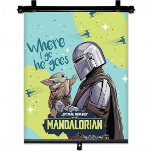 ΚΟΥΡΤΙΝΑΚΙ ΗΛΙΟΠΡΟΣΤΑΣΙΑΣ ΣΕ ΡΟΛΟ THE MANDALORIAN 36x45cm ΓΙΑ ΠΛΑΙΝΟ ΤΖΑΜΙ/ΠΙΣΩ ΠΑΡΜΠΡΙΖ AMIO - 1 Τεμ.
