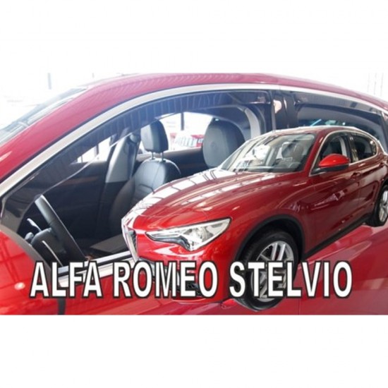 ΑΝΕΜΟΘΡΑΥΣΤΕΣ ΓΙΑ ALFA ROMEO STELVIO 5D 2017+ ΣΕΤ ΑΥΤΟΚΙΝΗΤΟΥ ΑΠΟ ΕΥΚΑΜΠΤΟ ΦΙΜΕ ΠΛΑΣΤΙΚΟ HEKO - 4 ΤΕΜ.