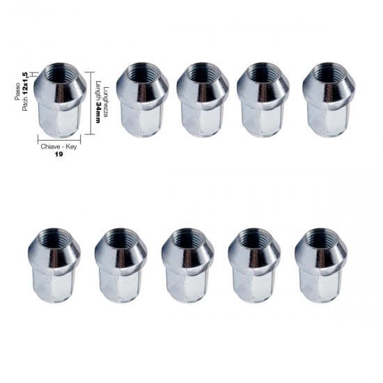 AMC-SRDR/13-10 - ΠΑΞΙΜΑΔΙ ΚΩΝΙΚΟ 12x1,5 (34mm) (19) 10ΤΕΜ. ΠΑΞΙΜΑΔΙ ΚΩΝΙΚΟ 12x1,5 (34mm) (19) 10ΤΕΜ.