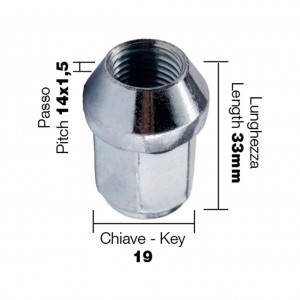 ΠΑΞΙΜΑΔΙ ΚΩΝΙΚΟ 14x1,5 (33mm) (19) 10ΤΕΜ.