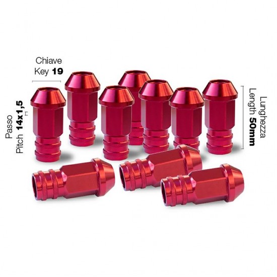 AMC-SRDR/9R-10 - ΠΑΞΙΜΑΔΙ ΚΩΝΙΚΟ 14x1,5 (50mm) (19) ΚΟΚΚΙΝΟ 10ΤΕΜ. ΠΑΞΙΜΑΔΙ ΚΩΝΙΚΟ 14x1,5 (50mm) (19) ΚΟΚΚΙΝΟ 10ΤΕΜ.