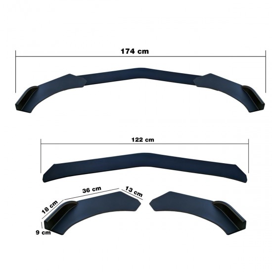 AMC-SRUB - ΔΙΑΚΟΣΜΗΤΙΚΟ SPOILER ΠΡΟΦΥΛΑΚΤΗΡΑ LIP SPLITTER ΜΑΥΡΟ LOOK 3ΤΕΜ. ΔΙΑΚΟΣΜΗΤΙΚΟ SPOILER ΠΡΟΦΥΛΑΚΤΗΡΑ LIP SPLITTER ΜΑΥΡΟ LOOK 3ΤΕΜ.