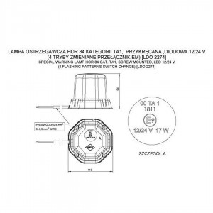 ΦΑΡΟΣ LED IP56 ECE 12-24V ΒΙΔΩΤΟΣ 48LED ΠΟΡΤΟΚΑΛΙ 94x119mm