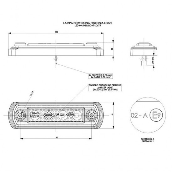 AMC-WMLHOR675/MT - ΦΩΣ ΟΓΚΟΥ LD675 12/24V 4LED HORPOL ΛΕΥΚΟ (10,5 x 3 cm) -1ΤΕΜ. ΦΩΣ ΟΓΚΟΥ LD675 12/24V 4LED HORPOL ΛΕΥΚΟ (10,5 x 3 cm) -1ΤΕΜ.