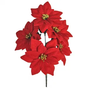 ΜΠΟΥΚΕΤΟ ΜΕ 5 AΛΕΞΑΝΔΡΙΝΑ ΒΕΛΟΥΤΕ 32cm Φ13cm Xmasfest 1131122