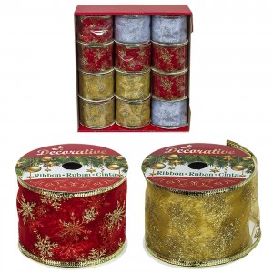 ΚΟΡΔΕΛΑ ΧΡΙΣΤΟΥΓΕΝΝΩΝ ΟΡΓΑΝΤΖΑ-GLITTER 6,3cm x5,5m Xmasfest 1132244