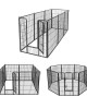 Οκτάγωνο Μεταλλικό Κλουβί - Πάρκο Εκπαίδευσης Σκύλου Βαρέως Τύπου 77 x 100 cm Χρώματος Γκρι Feandrea PPK81G
