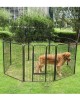 Οκτάγωνο Μεταλλικό Κλουβί - Πάρκο Εκπαίδευσης Σκύλου Βαρέως Τύπου 77 x 100 cm Χρώματος Γκρι Feandrea PPK81G