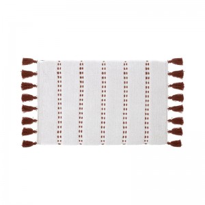 Βαμβακερό Χαλάκι Μπάνιου με Pompom 75 x 50 x 1 cm Χρώματος Κεραμιδί 5Five Simply Smart 174631E