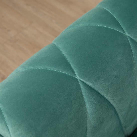 Διθέσιος καναπές Homcom σε αφρώδες καουτσούκ και πράσινο βελούδο Vintage σχέδιο 148 x 72 x 76 cm