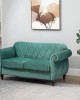Διθέσιος καναπές Homcom σε αφρώδες καουτσούκ και πράσινο βελούδο Vintage σχέδιο 148 x 72 x 76 cm