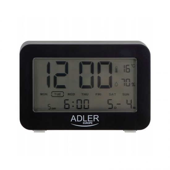 Ψηφιακό Επιτραπέζιο Ρολόι με Ξυπνητήρι Χρώματος Μαύρο Adler AD-1196B