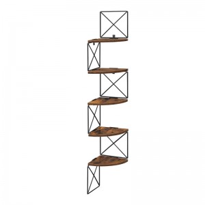 Γωνιακή Ξύλινη/Μεταλλική Ραφιέρα με 5 Ράφια 20 x 20 x 127.5 cm VASAGLE LLS851B01
