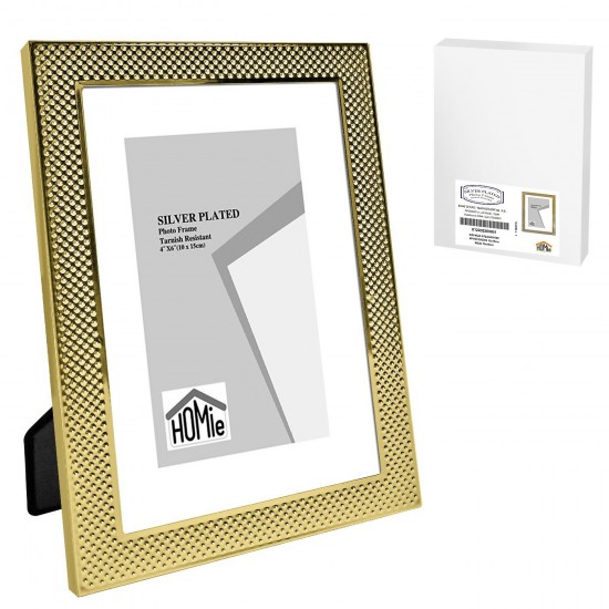 TG-12-2053 - Κορνίζα ατσάλινη με χρυσή πλέξη 10x15cm Homie 322073 Κορνίζα ατσάλινη με χρυσή πλέξη 10x15cm Homie 322073