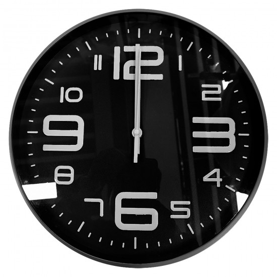 Ρολόι Τοίχου με 3d Αριθμούς Μισοί Μεγάλοι Μισοί Μικροί Φ30cm Homie 322094