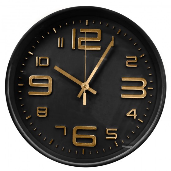 Ρολόι Τοίχου με 3d Αριθμούς Μισοί Μεγάλοι Μισοί Μικροί Φ30cm Homie 322094