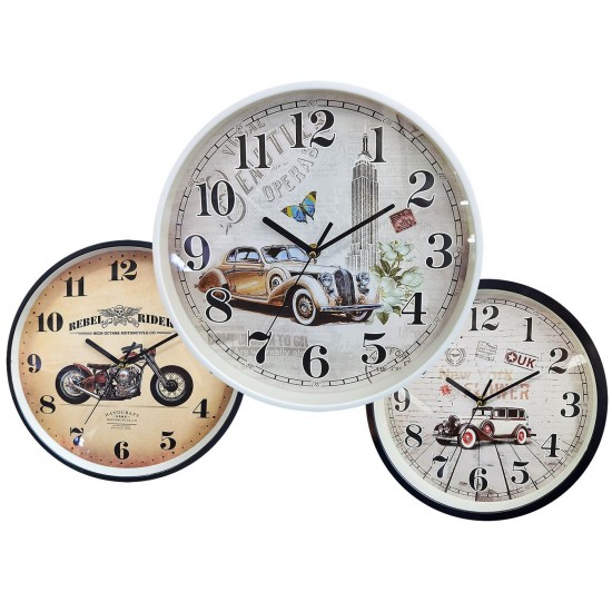 Ρολόι Αντίκα Αυτοκίνητο & Μηχανή 29x4cm Homie 322096