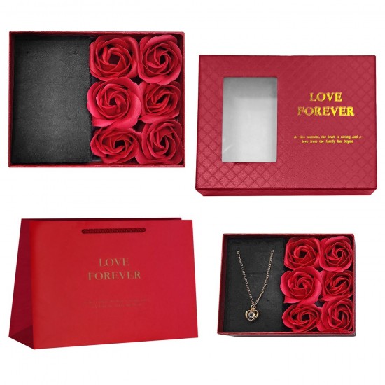 Κουτί με 6 Τριαντάφυλλα & Χώρο για Κόσμημα 13x10x4cm Homie 423067