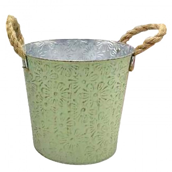 Γλαστράκι-Κασπώ Μεταλλικό Σχέδιο Μαργαρίτες Φ18x17cm Homie 423088