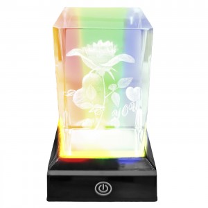 Κρύσταλλος Τριαντάφυλλο Love σε Βάση RGB 10,5x6,5x6,5cm Homie 423115 Κρύσταλλος Τριαντάφυλλο Love σε Βάση RGB 10,5x6,5x6,5cm Homie 423115