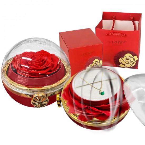 Παντοτινό Τριαντάφυλλο σε Κόκκινο Κουτί Περιστρεφόμενο ø11cm Homie 423116