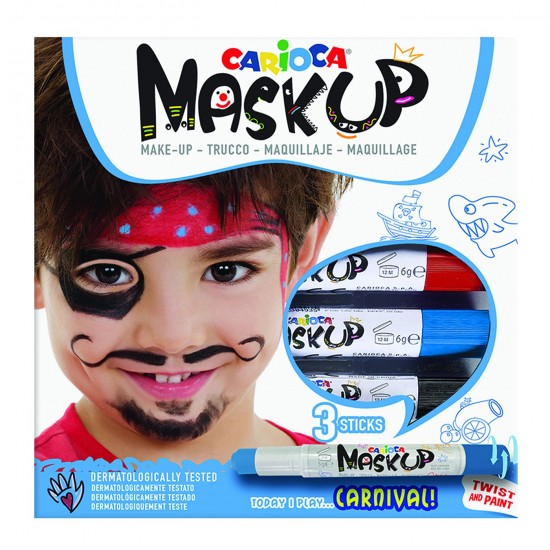 TG-3-2169 - ΒΑΦΕΣ ΠΡΟΣΩΠΟΥ 3ΤΕΜ CARIOCA MASKUP (ΚΟΚΚΙΝΟ-ΜΠΛΕ-ΜΑΥΡΟ) Carioca 43050 ΒΑΦΕΣ ΠΡΟΣΩΠΟΥ 3ΤΕΜ CARIOCA MASKUP (ΚΟΚΚΙΝΟ-ΜΠΛΕ-ΜΑΥΡΟ) Carioca 43050