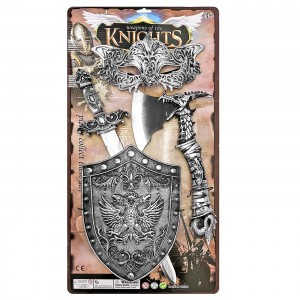 Σετ Ιππότη με Μάσκα, Τσεκούρι, Σπαθί, Ασπίδα 63x31cm Carnavalista 232425 Σετ Ιππότη με Μάσκα, Τσεκούρι, Σπαθί, Ασπίδα 63x31cm Carnavalista 232425