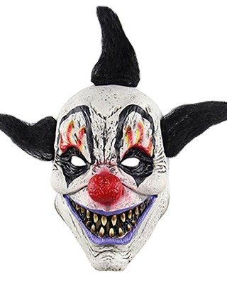 Μάσκα Κλόουν με Μαύρες Τούφες Τρόμου  Latex  Carnavalista 232637