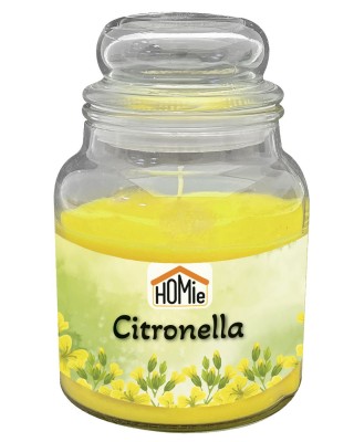 Κερί Σιτρονέλα σε Βάζο με Καπάκι Μεγάλο 50h 311gr net 14,5x11cm Homie 57469