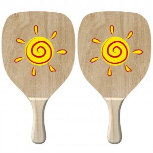 Ρακέτες Ξύλινες Παραλίας Ήλιος 40x22x1,2cm SummerTiempo 62226