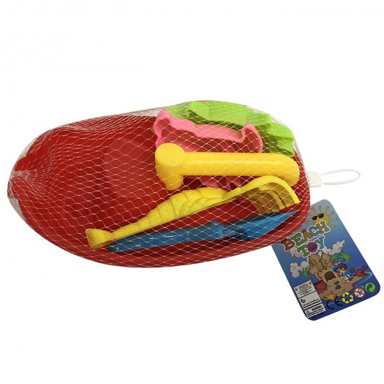 ΣΕΤ ΠΑΡΑΛΙΑΣ ΒΑΡΚΑΚΙ 5ΤΕΜ ΣΕ ΔΙΧΤΥ 25x15x9cm SUMMERtiempo 622351