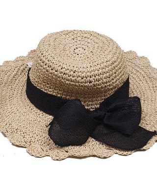 Καπέλο Ψαθόχαρτο με Μαύρο Φιόγκο 43cm SummerTiempo 622400