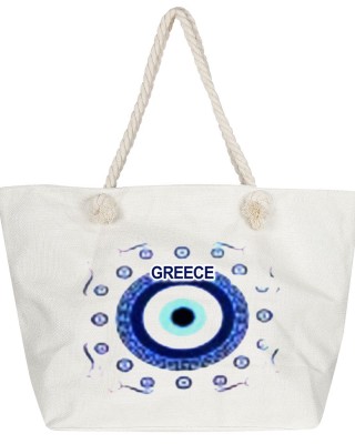 Τσάντα Παραλίας Μεγάλη με Μάτι Τριπλό 55x34x17cm SummerTiempo 622602