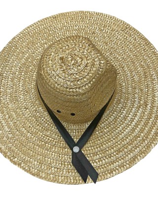 Καπέλο Ενηλίκων Ψάθινο με Κορδέλα Τρίγωνο 45x12cm SummerTiempo 622743