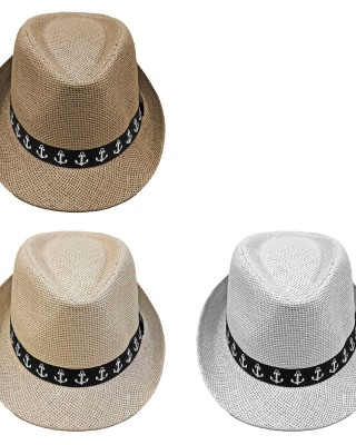 Καπέλο Καβουράκι Μονόχρωμο με Σχέδιο Άγκυρες ø29cm SummerTiempo 622756