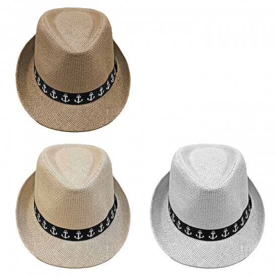 ΚΑΠΕΛΟ ΚΑΒΟΥΡΑΚΙ ΜΟΝΟΧΡΩΜΟ ΜΕ ΣΧΕΔΙΟ ΑΓΚΥΡΕΣ 29cm SUMMERtiempo 622756