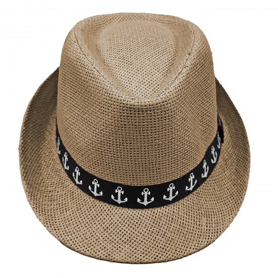 ΚΑΠΕΛΟ ΚΑΒΟΥΡΑΚΙ ΜΟΝΟΧΡΩΜΟ ΜΕ ΣΧΕΔΙΟ ΑΓΚΥΡΕΣ 29cm SUMMERtiempo 622756