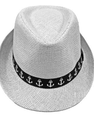 Καπέλο Καβουράκι Μονόχρωμο με Σχέδιο Άγκυρες ø29cm SummerTiempo 622756