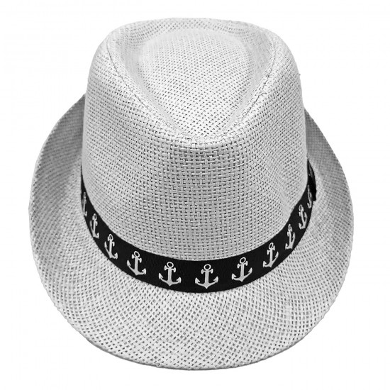 ΚΑΠΕΛΟ ΚΑΒΟΥΡΑΚΙ ΜΟΝΟΧΡΩΜΟ ΜΕ ΣΧΕΔΙΟ ΑΓΚΥΡΕΣ 29cm SUMMERtiempo 622756