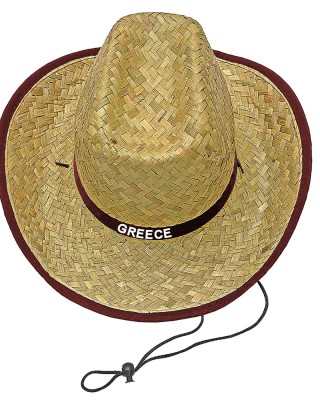 Καπέλο Ψάθινο με Κορδέλα Greece Ενηλίκων 36x14cm SummerTiempo 622765
