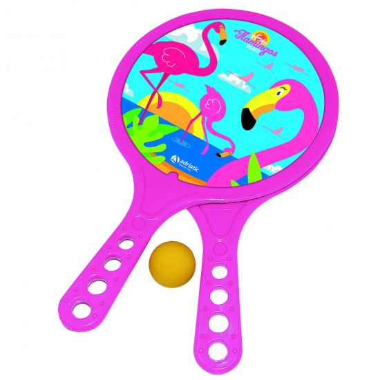 ΡΑΚΕΤΕΣ ΠΑΙΔΙΚΕΣ ΦΛΑΜΙΝΓΚΟ ΣΕΤ=2+1 ΜΠΑΛΑΚΙ 37x22cm SUMMERtiempo 622797