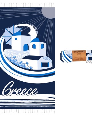Πετσέτα Θαλάσσης Pestemal Greek Island ~280g 90x180cm SummerTiempo 622962
