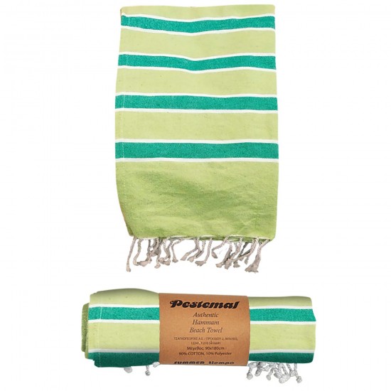 ΠΕΤΣΕΤΑ ΘΑΛΑΣΣΗΣ PESTEMAL ΜΕ ΧΡΩΜΑΤΙΣΤΕΣ ΡΙΓΕΣ ~280g 90x180cm SUMMERtiempo 622967