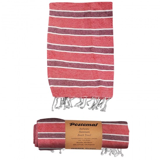 ΠΕΤΣΕΤΑ ΘΑΛΑΣΣΗΣ PESTEMAL ΜΕ ΧΡΩΜΑΤΙΣΤΕΣ ΡΙΓΕΣ ~280g 90x180cm SUMMERtiempo 622967