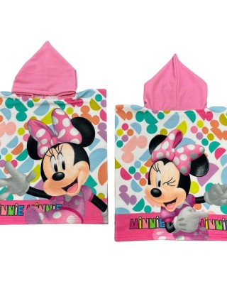 Πετσέτα Θαλάσσης Πόντσο Μικροίνες Minnie Πολύχρωμη 100x50cm Disney 2023MIN006