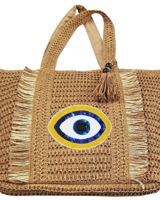 Τσάντα Ψαθόχαρτο με Μάτι 48x36x15cm SummerTiempo 623130