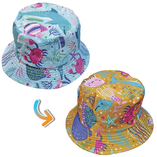 Καπέλο Κώνος Παιδικό Διπλής Όψης Ψαράκια  SummerTiempo 623156