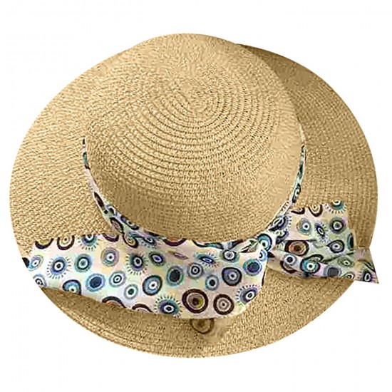 Καπέλο Ψαθόχαρτο με Κορδέλα Μάτια ø34cm SummerTiempo 623165