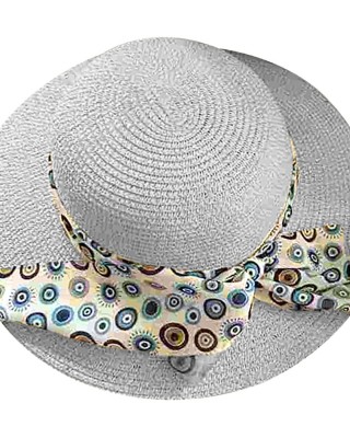 Καπέλο Ψαθόχαρτο με Κορδέλα Μάτια ø34cm SummerTiempo 623165